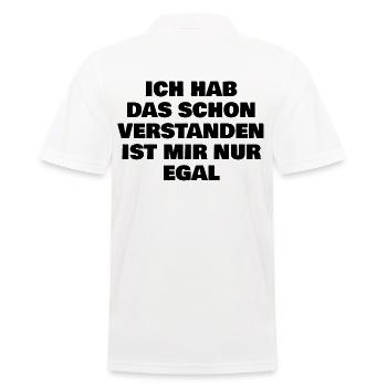 Ich hab das schon verstanden ist mir nur egal - Männer Poloshirt - Weiß - Hinten - Kai (181cm)