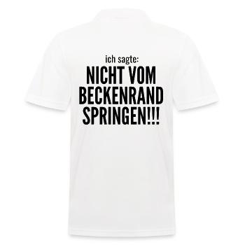BADEMEISTER RETTUNGSSCHWIMMER Sprüche - Männer Poloshirt - Weiß - Hinten - Kai (181cm)