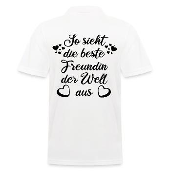 SO SIEHT DIE BESTE FREUNDIN DER WELT AUS - Männer Poloshirt - Weiß - Hinten - Kai (181cm)