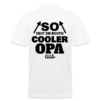 SO SIEHT EIN RICHTIG COOLER OPA AUS - Männer Poloshirt - Weiß - Hinten - Kai (181cm)