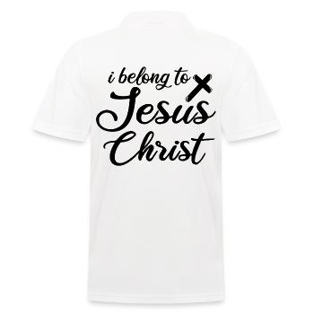 I BELONG TO JESUS CHRIST - Men's Polo Shirt - white - Back - Kai (181cm)
