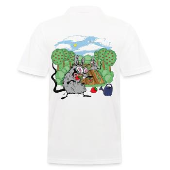 Rat, Gardening, Rats, Rodents, Strawberries, Mouse, Mice - Men's Polo Shirt - white - Back - Kai (181cm)