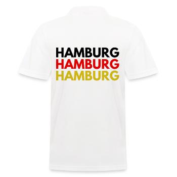 Hamburg Hamburg Hafen Stadt Deutschland Farbe - Männer Poloshirt - Weiß - Hinten - Kai (181cm)