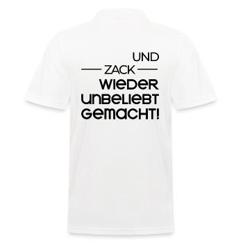 Und Zack Wieder Unbeliebt Gemacht - Männer Poloshirt - Weiß - Hinten - Kai (181cm)