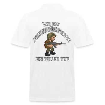 ich bin Bundeswehr Soldat t-shirt - Männer Poloshirt - Weiß - Hinten - Kai (181cm)