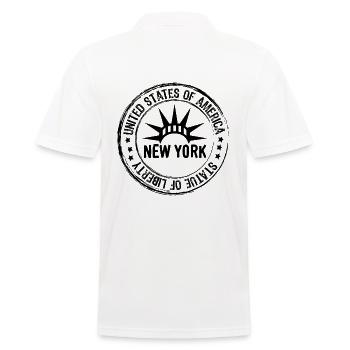 New York - Männer Poloshirt - Weiß - Hinten - Kai (181cm)
