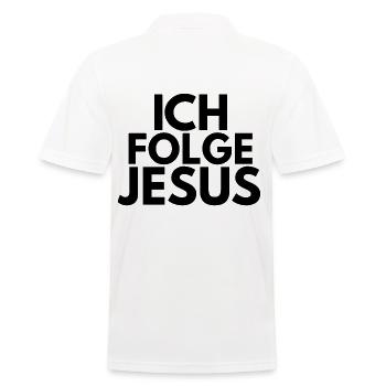 I follow Jesus - Men's Polo Shirt - white - Back - Kai (181cm)
