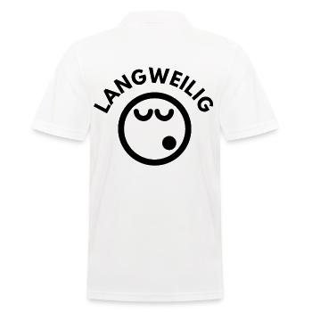 LANGWEILIG - Männer Poloshirt - Weiß - Hinten - Kai (181cm)