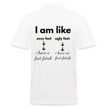 FOOT FETISH - Männer Poloshirt - Weiß - Hinten - Kai (181cm)