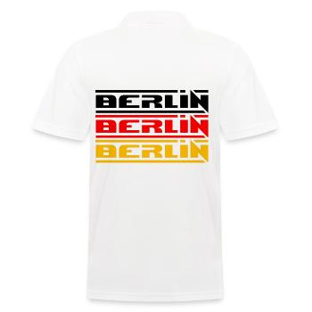 BERLIN BERLIN BERLIN GERMANY FLAG CAPITAL - Men's Polo Shirt - white - Back - Kai (181cm)