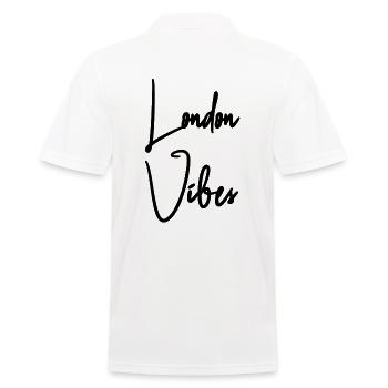 London Vibes - Männer Poloshirt - Weiß - Hinten - Kai (181cm)