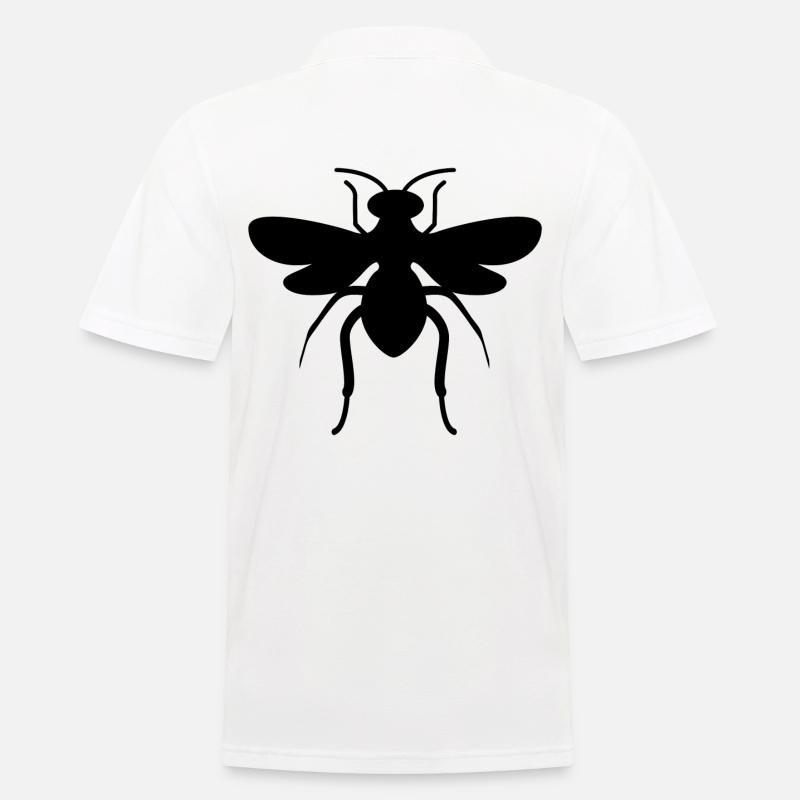 Schwarze Fliege - Männer Poloshirt - Weiß