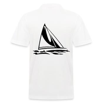 Segelboot - Männer Poloshirt - Weiß - Hinten - Kai (181cm)