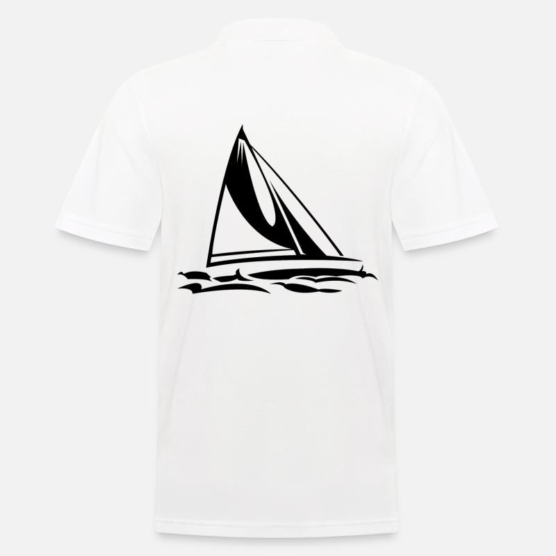 Segelboot - Männer Poloshirt - Weiß