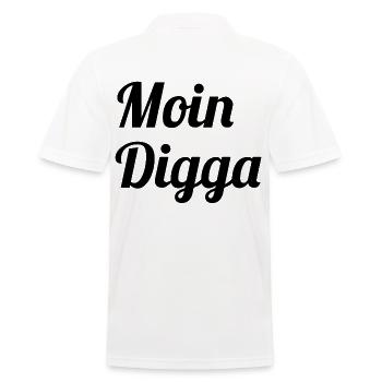 Moin Digga - Men's Polo Shirt - white - Back - Kai (181cm)