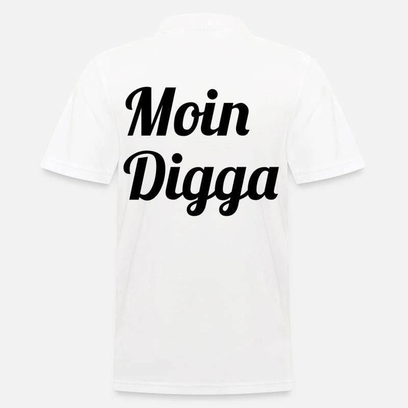 Moin Digga - Männer Poloshirt - Weiß