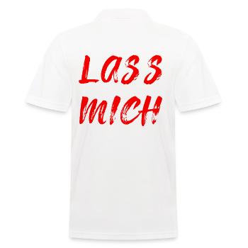 Lass mich - Männer Poloshirt - Weiß - Hinten - Kai (181cm)
