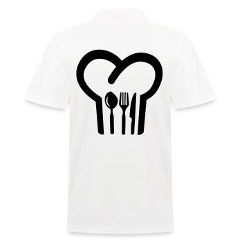 Kochmütze - Männer Poloshirt - Weiß - Hinten - Kai (181cm)