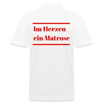 Im Herzen ein Matrose - Männer Poloshirt - Weiß - Hinten - Kai (181cm)