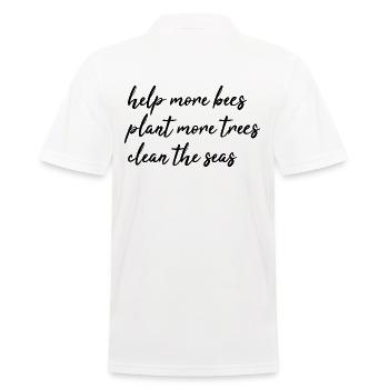 nature conservation - Men's Polo Shirt - white - Back - Kai (181cm)
