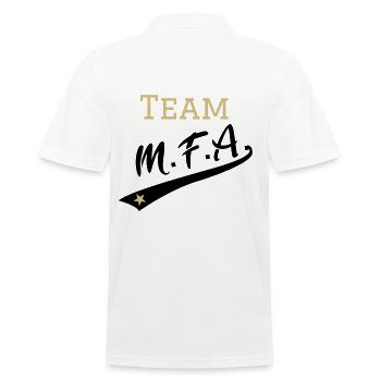 Team Mfa | Medizinische Fachangestellte Arztpraxis - Männer Poloshirt - Weiß - Hinten - Kai (181cm)