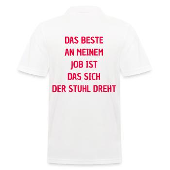 Bürohumor Büro Sprüche - Männer Poloshirt - Weiß - Hinten - Kai (181cm)
