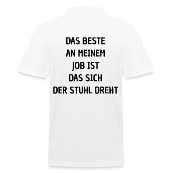 Bürohumor - Männer Poloshirt - Weiß - Hinten - Kai (181cm)