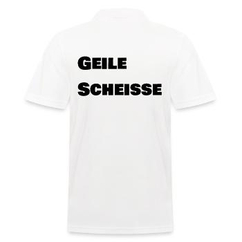 Geile Scheisse - Männer Poloshirt - Weiß - Hinten - Kai (181cm)