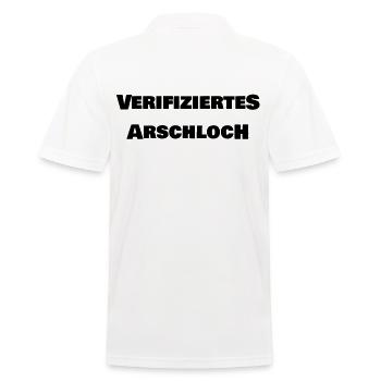 Verifiziertes Arschloch - Männer Poloshirt - Weiß - Hinten - Kai (181cm)