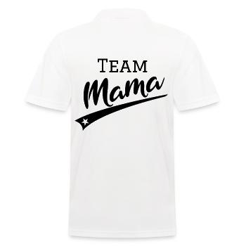 Team Mama dans un style vintage avec étoile en noir - Polo Homme - blanc - Dos - Kai (181cm)
