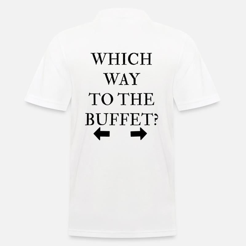 Which way to the Buffet - Männer Poloshirt - Weiß