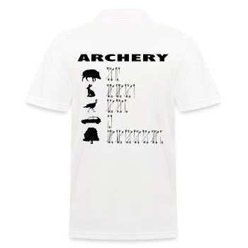 Archery Bogenschiessen Bushcraft outdoor Bogen - Männer Poloshirt - Weiß - Hinten - Kai (181cm)