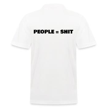 People = shit - Men's Polo Shirt - white - Back - Kai (181cm)