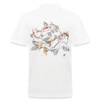 Color koi carp - Men's Polo Shirt - white - Back - Kai (181cm)
