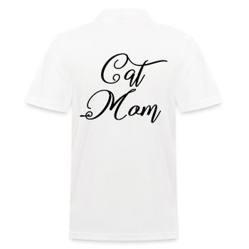 CAT MOM - Men's Polo Shirt - white - Back - Kai (181cm)