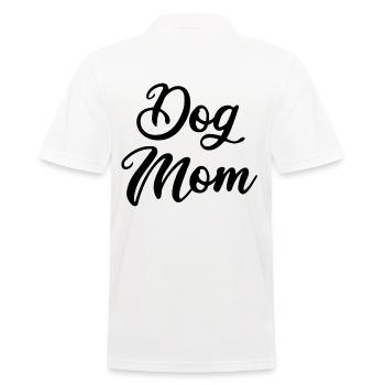DOG MOM - Männer Poloshirt - Weiß - Hinten - Kai (181cm)