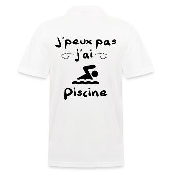 Je peux pas j ai piscine l'excuse géniale - Polo Homme - blanc - Dos - Kai (181cm)