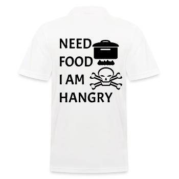 need food i am hangry - Männer Poloshirt - Weiß - Hinten - Kai (181cm)