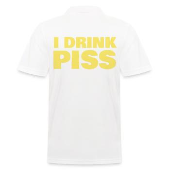 I DRINK PISS - Männer Poloshirt - Weiß - Hinten - Kai (181cm)