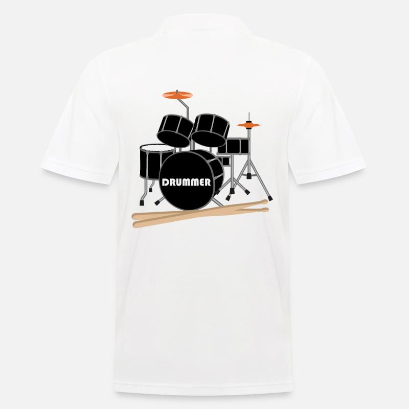 Drummer Schlagzeug - Männer Poloshirt - Weiß