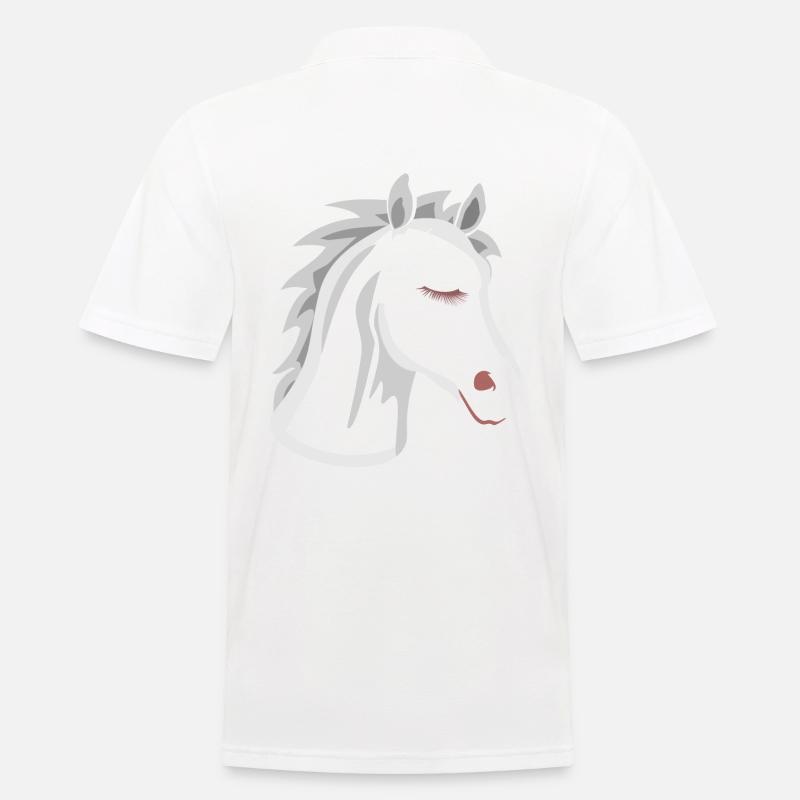 Pferdekopf - Männer Poloshirt - Weiß
