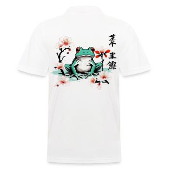 Grenouille japonaise fleurs de cerisier Vintage Art - Polo Homme - blanc - Dos - Kai (181cm)