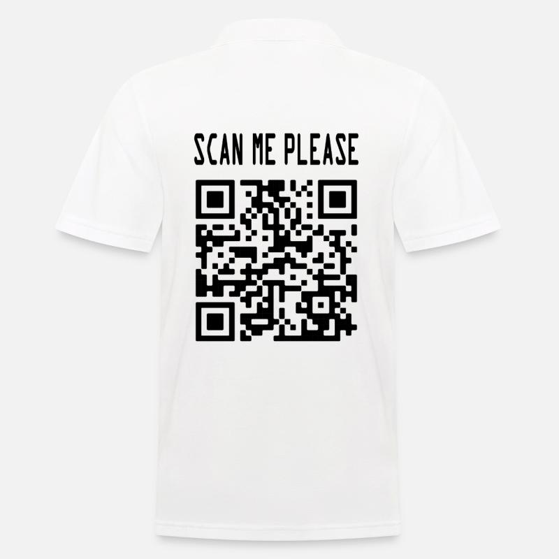 Scannez-moi le code QR pour vous motiver - Polo Homme - blanc