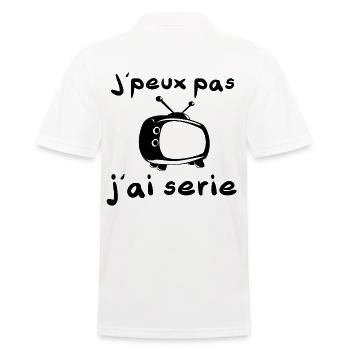 J'peux pas j'ai série excuse pour regarder la télé - Polo Homme - blanc - Dos - Kai (181cm)