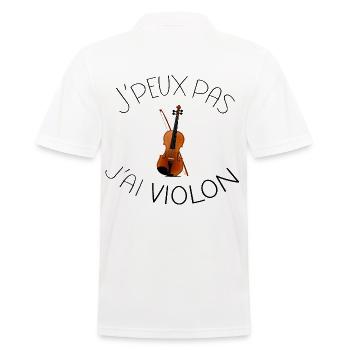J' peux pas j'ai violon musique passion - Polo Homme - blanc - Dos - Kai (181cm)