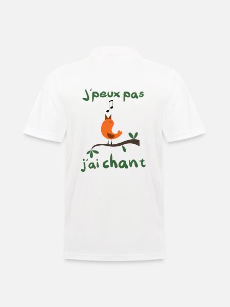 J' peux pas j'ai chant chanson chanteur - Polo Homme - blanc