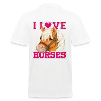 j'aime les chevaux pour les filles, les garçons, le cadeau d'anniversaire pour enfants - Polo Homme - blanc - Dos - Kai (181cm)