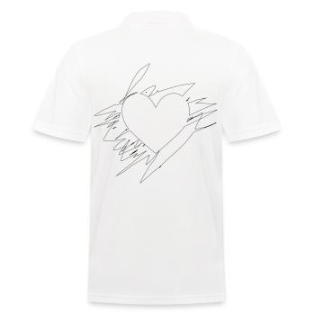 Kritzel Herz Gekritzelt Linien - Männer Poloshirt - Weiß - Hinten - Kai (181cm)
