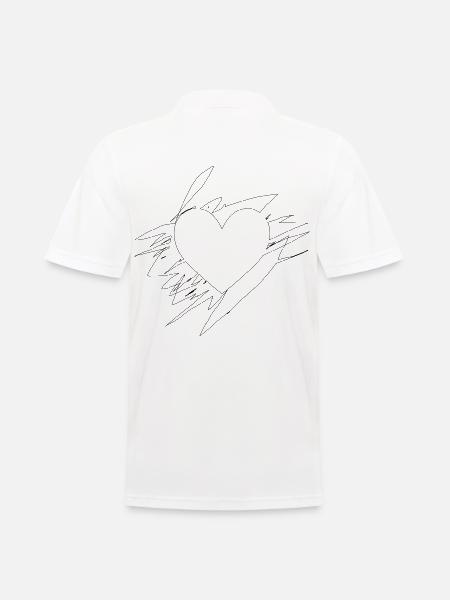 Doodle Heart Scribbled Lines - Men's Polo Shirt - white