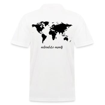 aventure vous attend - carte du monde - Polo Homme - blanc - Dos - Kai (181cm)